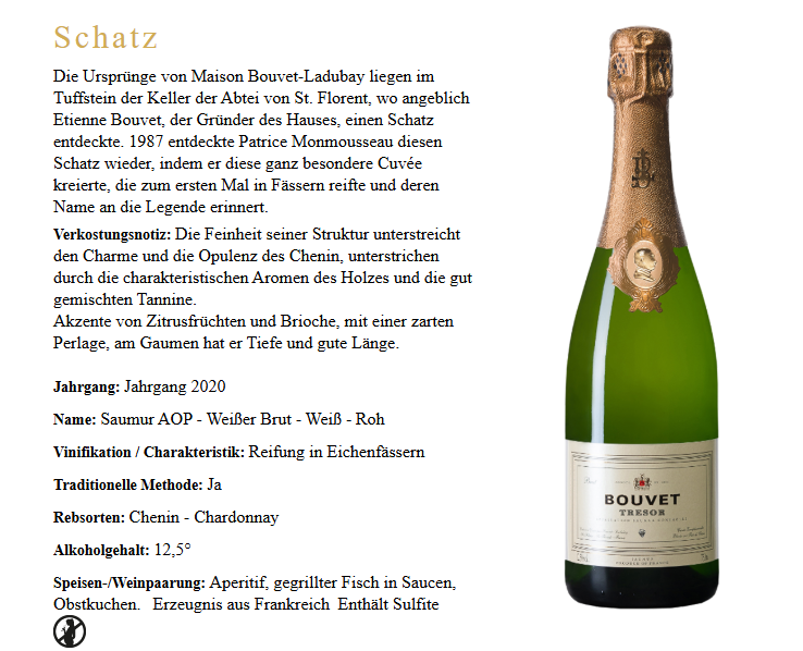 BOUVET Cuvée Tresor Brut - Bouvet-Ladubay